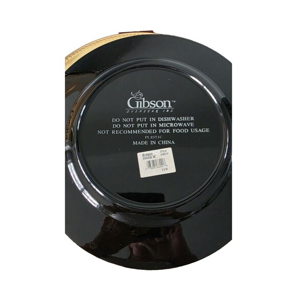 Set of 6 Gold Finish Charger Service Plates 13" by Gibson - Picture 6 of 6